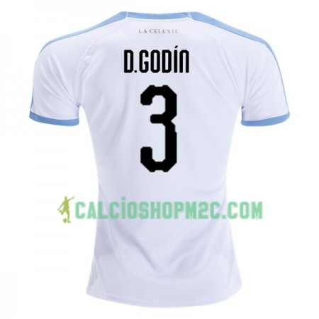 Uruguay Diego Godin 3 Maglia Trasferta 2019 Copa América Manica Corta